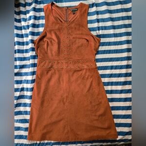 Brown/Terracotta EXPRESS Sleeveless Dress with Eyelet Details
